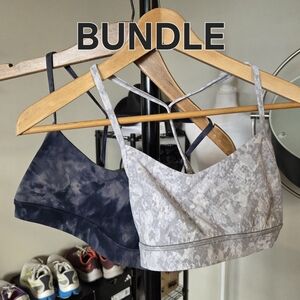 LULULEMON Bundle of 2 Flow Y Nulu Bras 6 Tie Dye Snakeskin